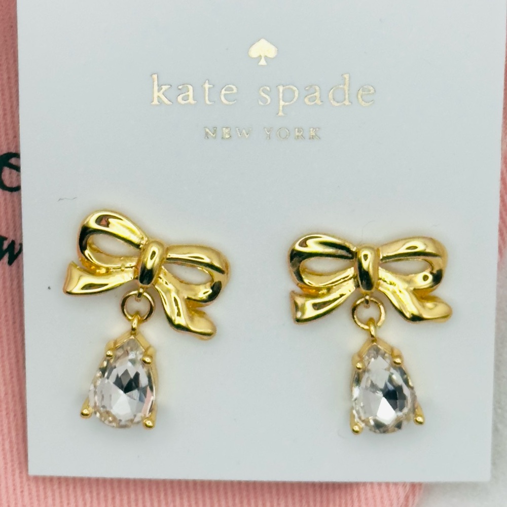 Kate Spade Dainty All Tied Up Drop Earrings NEW with Dust Bag